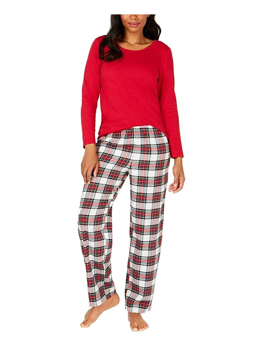 Family Pajamas Womens Stewart Plaid Pajama 2 Piece Set Size 2XL